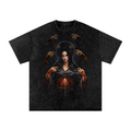 Jorogumo - Spider Demon - Snow Washed Oversized Cotton T-Shirt