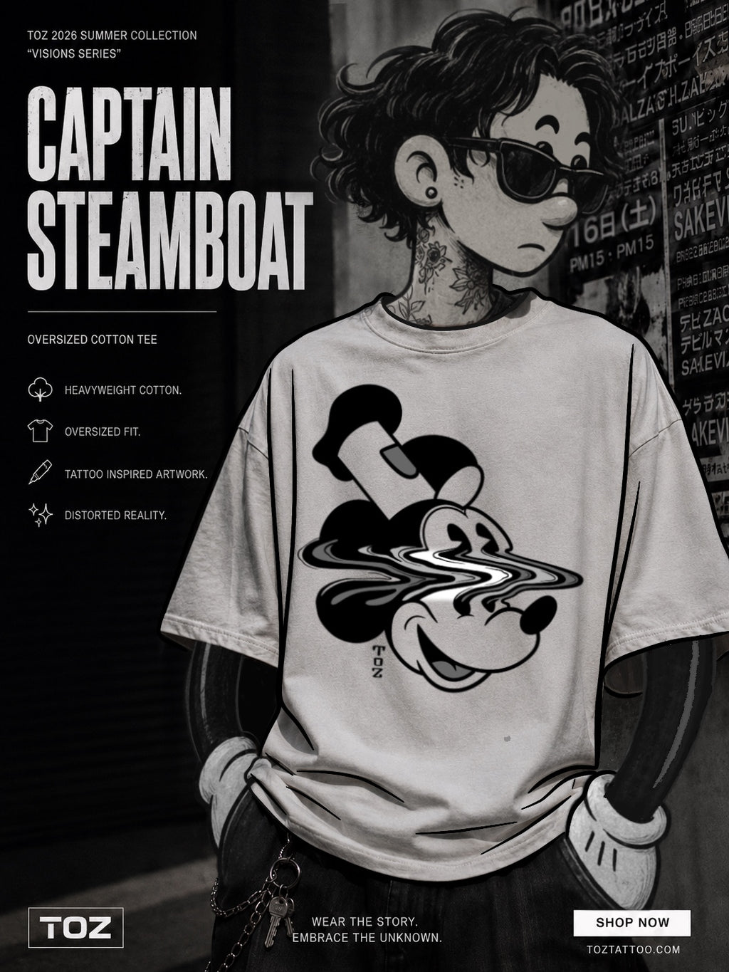 The Captain Willie - Loose Drop Shoulder T-Shirt