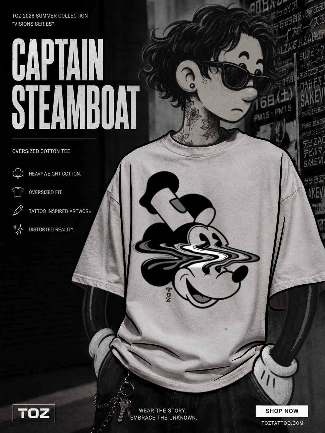 The Captain Willie - Loose Drop Shoulder T-Shirt
